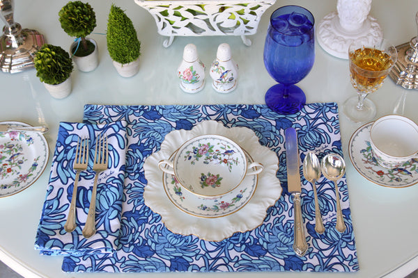 Blue Bloom Placemat - Set of 4