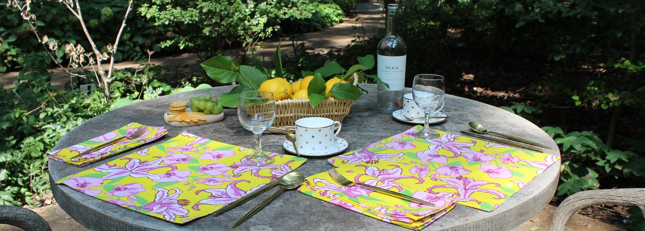 napkin and vinyl placemat table setting